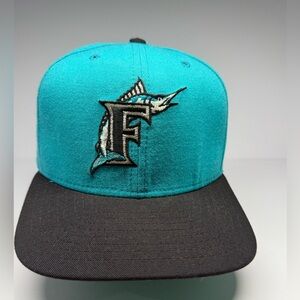 Vintage 90s New Era Florida Marlins Pro Model Snapback Hat Cap Never Worn NWT